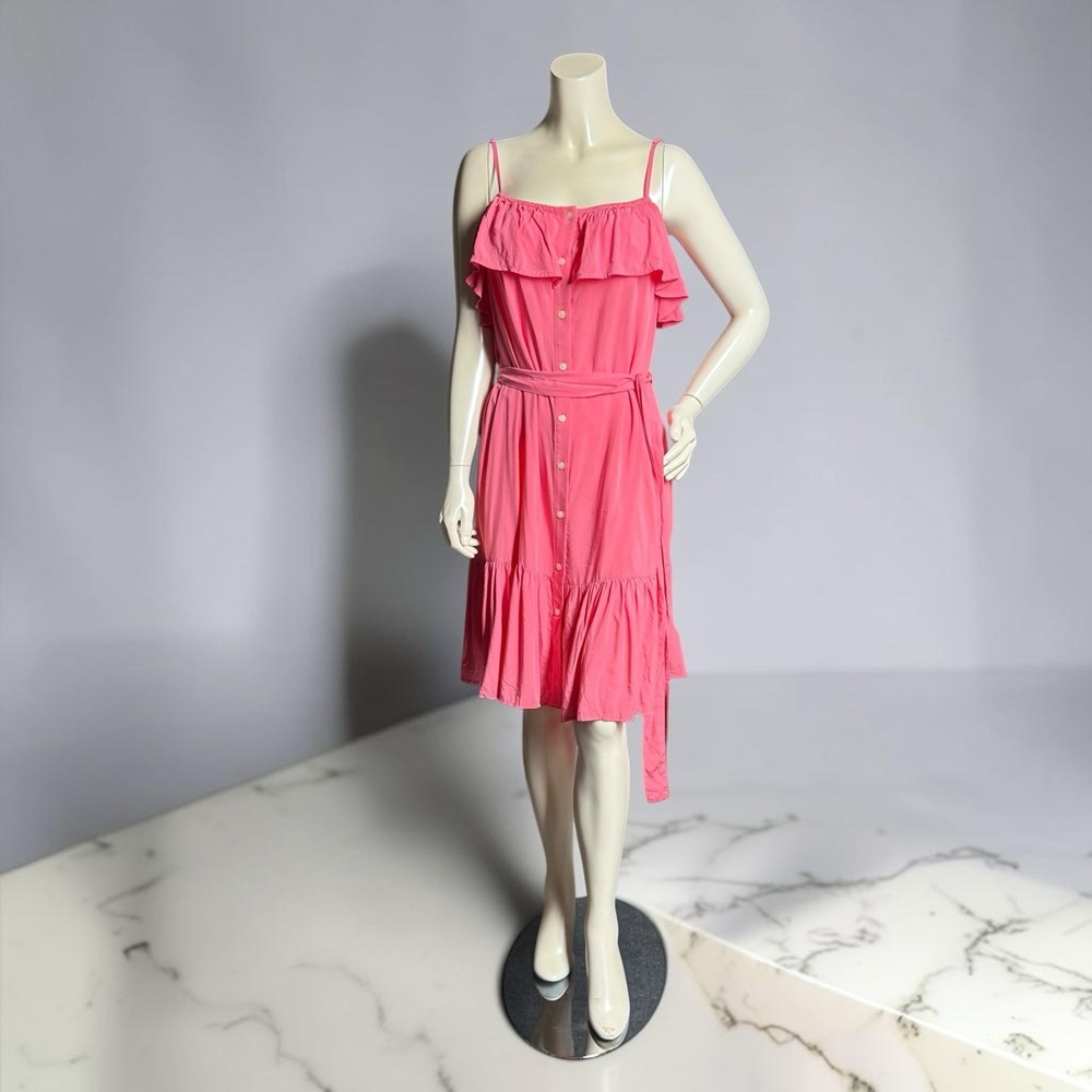 GAP Pink Ruffle Cami Dress Women's XL Summer Sundress Romantic Resort Vacation